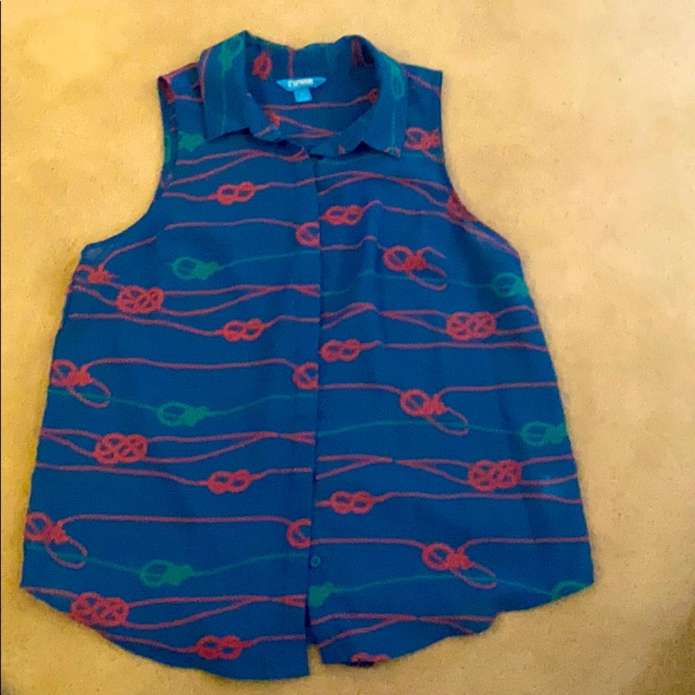 Blue Anchor Rope Tank Top